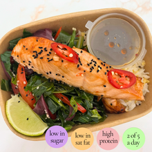 Load image into Gallery viewer, Monday: Teriyaki Salmon (low carb available)
