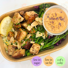 Load image into Gallery viewer, Wednesday: Persian Style Pomegranate Chicken/Halloumi (V) (low carb available)
