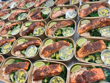 Load image into Gallery viewer, Wednesday: Cajun Salmon with Coconut Rice and Mango Salsa
