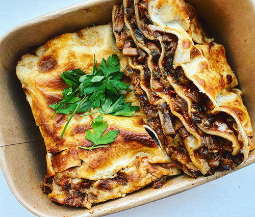 Wednesday: Mushroom Chilli Lasagne (V) (for Two) freeshipping - By Chef Jen